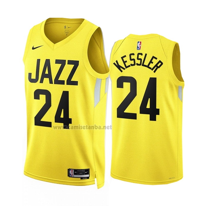 Camiseta Utah Jazz Walker Kessler #24 Icon 2022-23 Amarillo